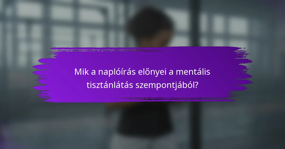 Mik a naplóírás előnyei a mentális tisztánlátás szempontjából?